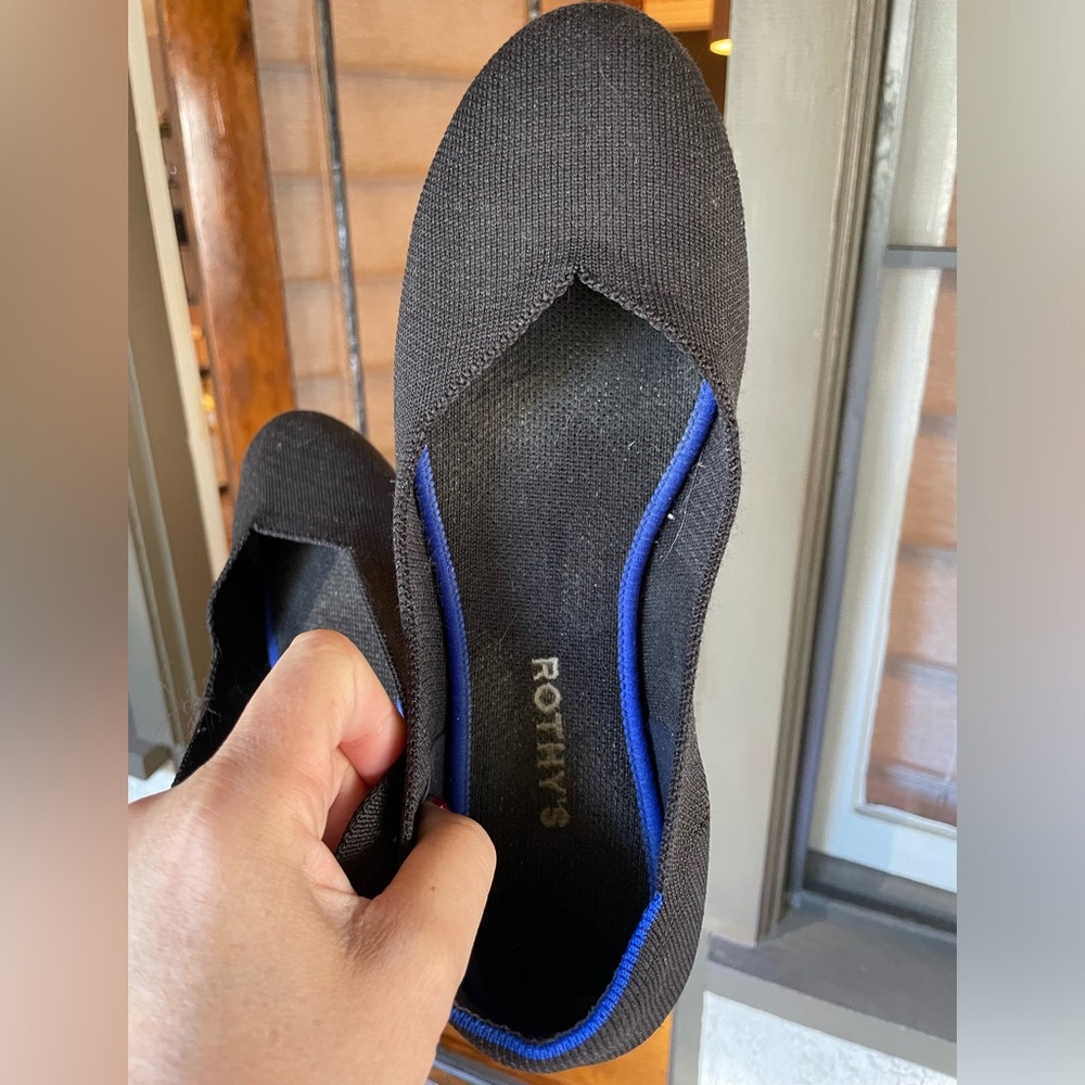 Rothy’s slip on size 10 black ballet flats